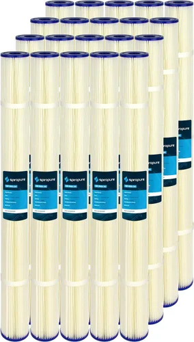 Miniatura 23 de SpiroPure SP-R1 10x2.5 Cartucho de filtro de agua de sedimento de poliéster plisado de 1 micrón SPC-25-1001 (caja de 24)