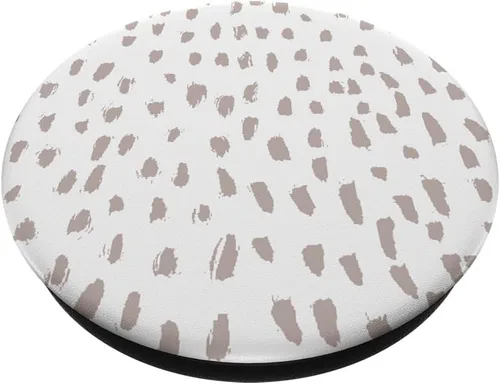 Miniatura 2 de PopSockets PopSockets de impresión dálmata neutral, color marrón y blanco neutro: agarre intercambiable para teléfonos y tabletas
