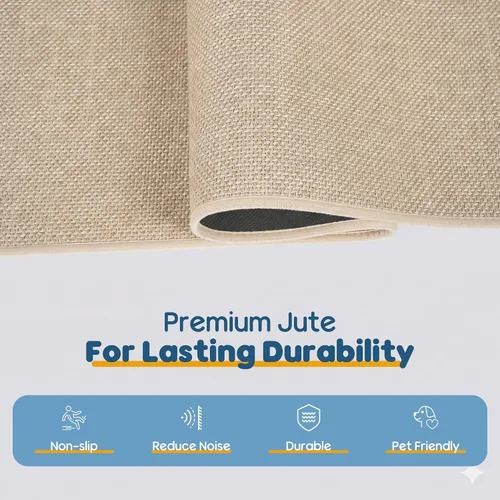 Miniatura 4 de GOYLSER Peldaños antideslizantes para escaleras de madera en interiores, 15 piezas de alfombrillas para escalones beige con respaldo de goma