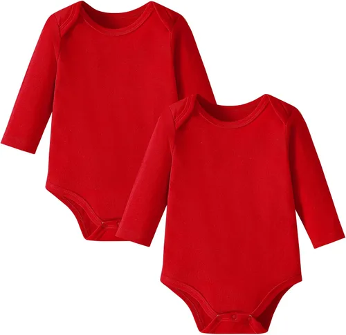Miniatura 17 de DEFAHN Paquete de 2 mamelucos unisex para bebé, viscosa súper suave de bambú, unicolor de manga larga para bebés niños y niñas