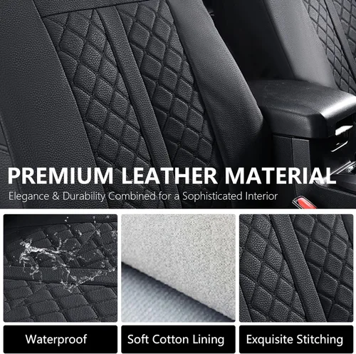 Miniatura 5 de Truckiipa Fundas de Asiento Automotrices Ajuste para Toyota Tacoma Asiento Delantero de Cuero Impermeable Cobertura Completa Fundas de Asiento