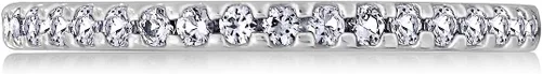 Miniatura 7 de Tienda Essentials Platinum or Gold Plated Sterling Silver All-Around Band Ring set with Round Infinite Elements Cubic Zirconia