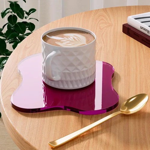 Miniatura 31 de Posavasos Decorativos de Acrílico, Posavasos Irregulares para Bar y Bebidas, Posavasos para Taza de Café con Forma de Nube Transparente, Perfecto