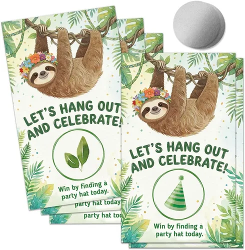 Miniatura 7 de 50 tarjetas de juego Panda-Monium para rascar, divertidas tarjetas de Pandas para fiestas de cumpleaños, fiestas de cumpleaños y amantes