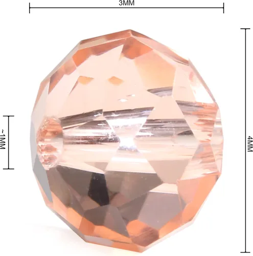 Miniatura 2 de Weebee Briolette Cuentas de cristal facetadas Rondelle sueltas, cuentas espaciadoras de cristal a granel para manualidades, pulseras, collares, Rosa