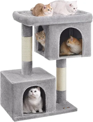 Miniatura 13 de Feandrea Árbol para gatos, torre para gatos de 26.4 pulgadas, condominio de felpa para gatitos de hasta 7 libras, percha grande, 2 cuevas, poste
