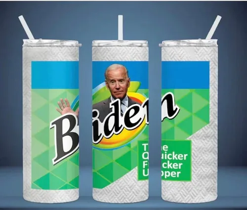 Biden The Quicker F'r Upper 20oz Skinny Tumbler custom drinkware - with straw - Stainless Steel cup Water bottle travel coffee mug