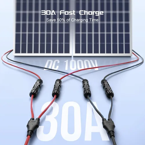 Miniatura 6 de Conectores solares de Bateria Power 30A en Y-Rama, cable adaptador paralelo de panel solar, conectores de cable de panel solar en par para panel