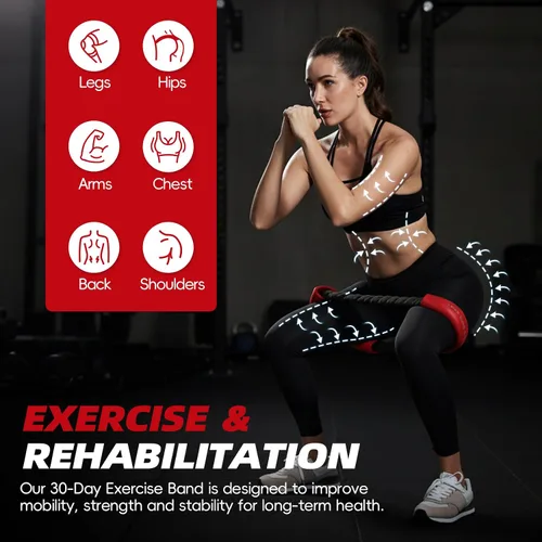 Miniatura 4 de Sistema de bandas de cadera y núcleo, bandas de resistencia de bucle para estirar y entrenar, bandas de glúteos para mujeres, bandas de halo