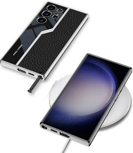 Miniatura 3 de Lunivop Para Samsung Galaxy S24 Ultra Funda TPU Marco y Volver PU Cubierta de cuero Funda de silicona delgada para S 24 Ultra 6.8 '' 5G 2024 a