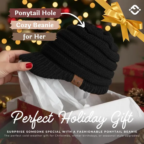 Miniatura 127 de Funky Junque - Gorro para mujer con ranura para cola de caballo