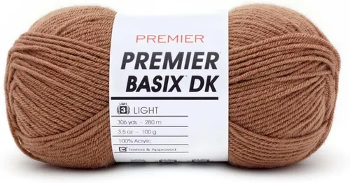 Miniatura 13 de Premier Yarns Basix Hilo DK, hecho de acrílico, hilo ideal para ganchillo y tejido, lavable a máquina, rosa camafeo, 3.5 onzas, 306 yardas Rosa Cameo