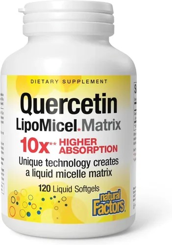 Natural Factors Quercetina LipoMicel Matrix - Apoya la salud inmune y la salud capilar - Suplemento de apoyo antioxidante con quercetina altamente