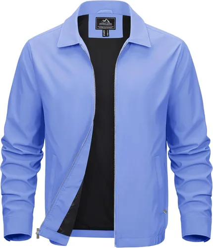 Miniatura 13 de MAGCOMSEN Chaquetas Ligeras para Hombre con Cremallera Completa Abrigo Ligero Chaqueta de Cuello Extendido Chaqueta Cortavientos Casual