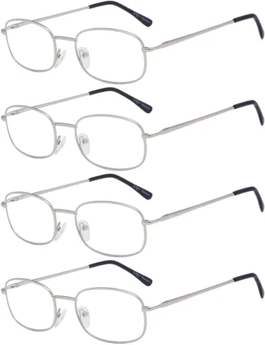 Miniatura 11 de Eyekepper 4 pares de anteojos de lectura con marco de metal con bisagras de resorte para hombres y mujeres de lectura