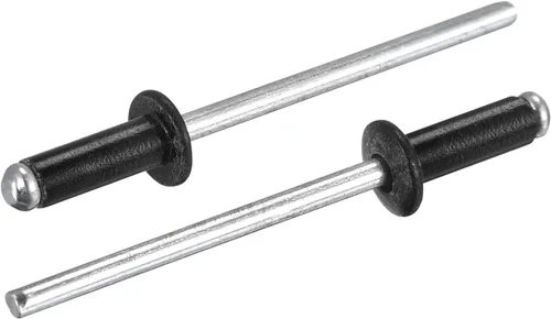 Miniatura 18 de uxcell Remaches ciegos de aluminio, 0.126 in x 0.197 in (1/8 pulgadas x 13/64 pulgadas), remache de extremo abierto, cabeza redonda plana para unir