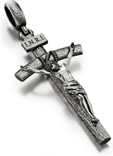 Miniatura 11 de Collar de crucifijo católico para hombres y mujeres, collar de cruz de plata antigua/oro/plata con exquisito colgante de Jesús, cadena de acero