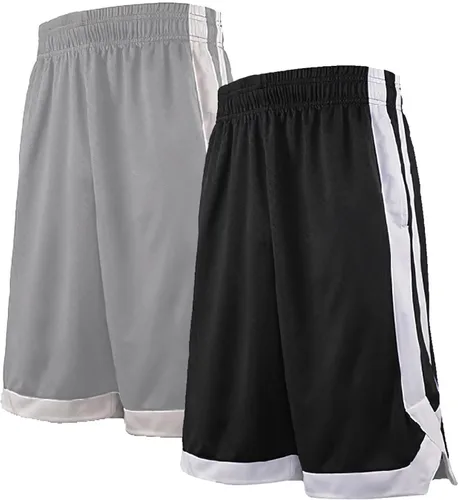 Miniatura 19 de TopTie Pantalones cortos de baloncesto de malla de 7 pulgadas con bolsillos para hombre, pantalones cortos deportivos activos de 2 tonos, pantalones