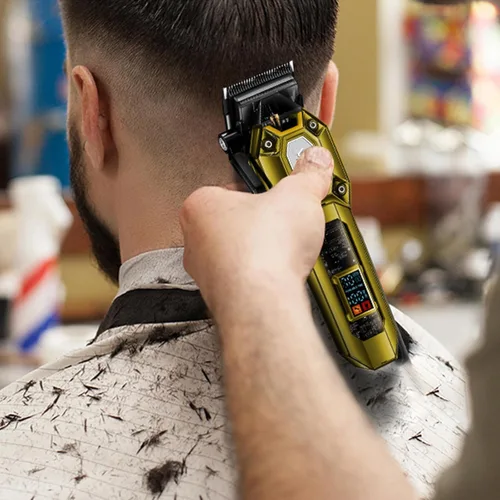Miniatura 7 de VGR Cortadora de pelo profesional para hombres, juego de cortapelos y recortadoras inalámbricas, kit de corte de pelo para hombre con 10 peines Verde