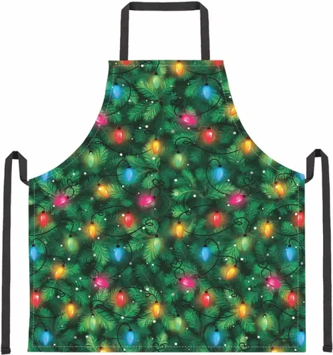 Miniatura 35 de Dreaweet Delantal de cocina unisex con cuello ajustable de Navidad