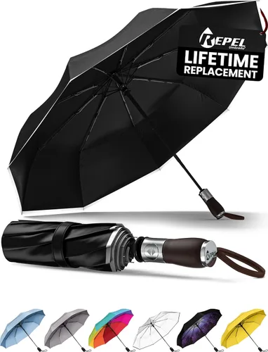 Miniatura 7 de REPEL Windproof Travel Umbrella - Compact & Withstands Winds up to 85MPH , Strongest Premium Auto Folding Umbrella for Rain and Sun - Durable, Light