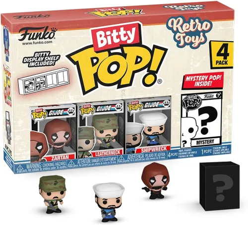 Funko Bitty POP Retro Toys - GI Joe, paquete de 4 y una mini figura sorpresa - 0.9 pulgadas (2.2 cm) - Transformers clásico coleccionable - Estante