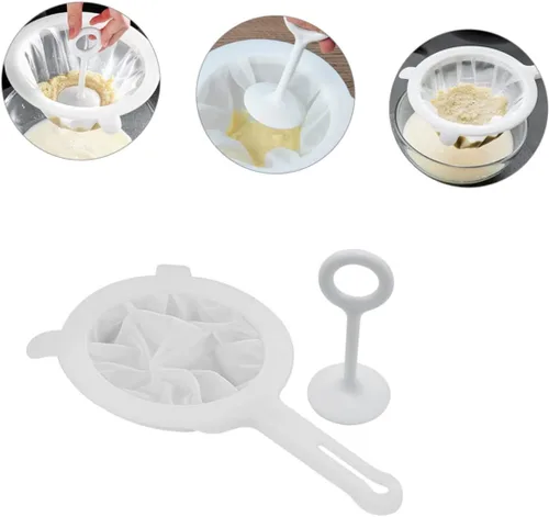 Miniatura 2 de BESTonZON 2 juegos de colador de malla ultra fina con filtro de malla de barra de prensa para jugo de leche de malla fina colador para uso en cocina
