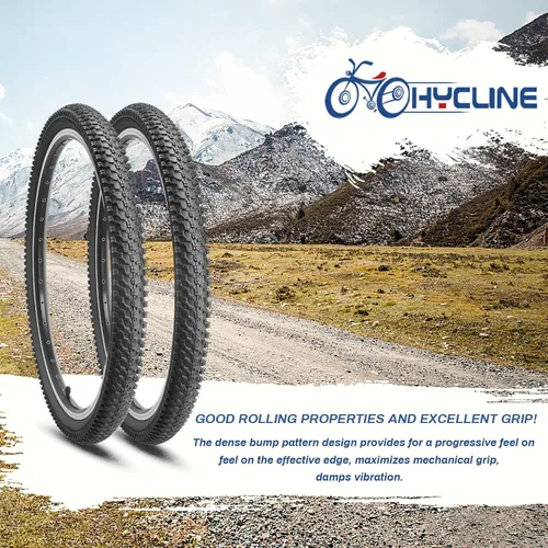 Miniatura 4 de Hycline Paquete de 2 neumáticos para bicicleta de montaña: neumáticos de bicicleta plegables de repuesto de 20/24/26/27.5 pulgadas resistentes al