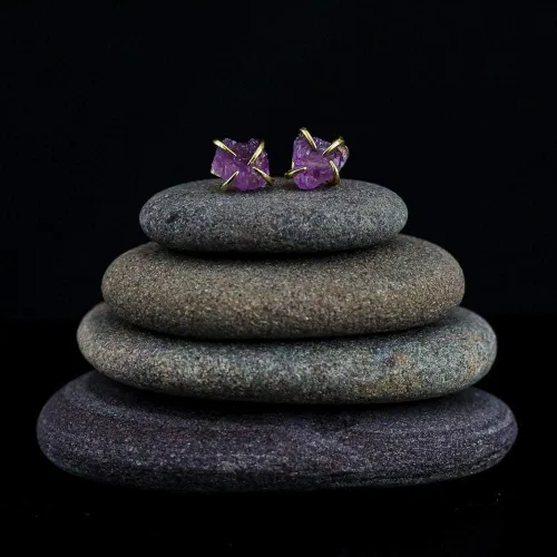Miniatura 44 de Pendientes de tuerca de piedra preciosa cruda, idea de regalo para el día de la madre, graduación, moda de verano