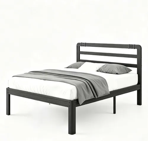 Miniatura 3 de ZIYOO 18 Inch Twin Metal Platform Bed Frame with Headboard, 1000 LBS Sturdy Steel Slat Bed Base, Noise Resistant, No Box Spring Needed, Easy