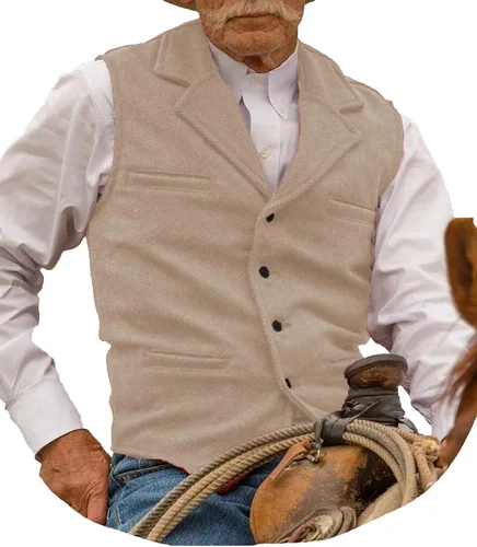 Chalecos de tweed para hombre envejecidos de caza, chalecos de espiga para boda, retro, casual, lana, negocios, XS-4XL
