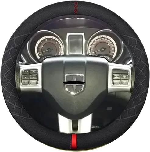 Miniatura 2 de Funda de volante de ante K LAKEY, compatible con Dodge Avenger Grand Caravan Challenger Charger, cubierta de volante deportiva antideslizante