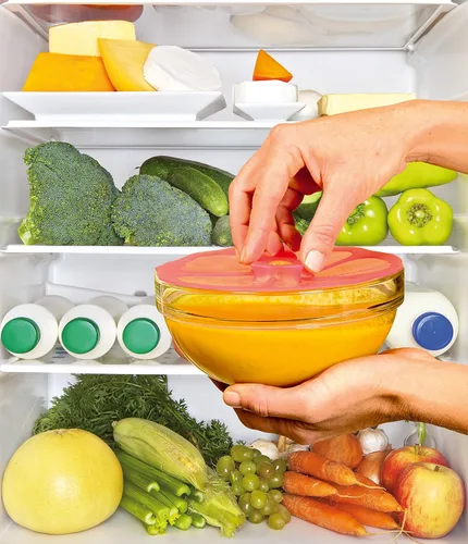 Miniatura 4 de Charles Viancin - Tapa de silicona de hibisco para almacenamiento de alimentos y cocinar - 6 pulgadas - Sellado hermético en cualquier superficie
