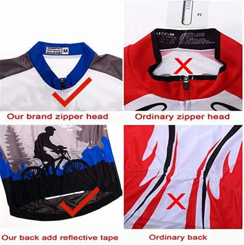 Miniatura 6 de JPOJPO - Maillot de ciclismo para hombre, manga corta + 5D acolchado pantalones cortos verano de secado rápido S-3XL