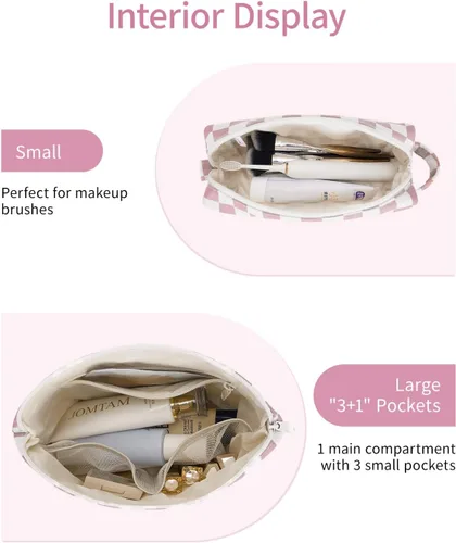 Miniatura 4 de Narwey Bolsa de maquillaje con inicial, regalos de graduación para adolescentes, niñas, niños y adolescentes, monograma personalizado, bonita bolsa