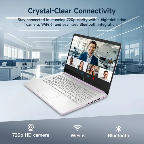 Miniatura 4 de Laptop HP 14, Quad-Core (Beat i3) 16 GB de RAM 256 GB de almacenamiento (128 GB UFS + 128 GB tarjeta SD) 1 año de Office 365 Copilota de IA