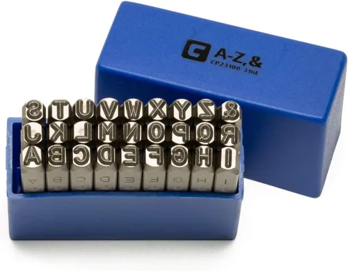 Miniatura 8 de Capri Tools Juego profesional de sellos de letras y números de 1/4 pulgadas, 36 piezas