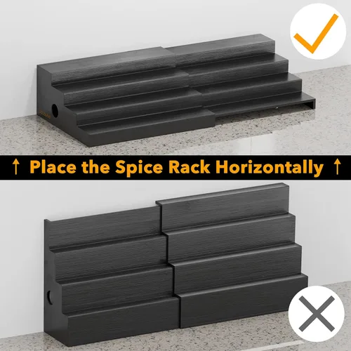 Miniatura 4 de SpaceAid Organizador de especias de bambú para gabinete, despensa de cocina, estante de almacenamiento de especias para organización de gabinetes