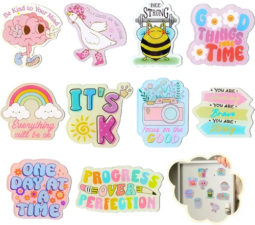 Miniatura 6 de Weewooday 10 imanes de nevera inspiradores 2026 para refrigerador, regalo de graduación, lindo motivacional, divertido, floral, decoración magnética