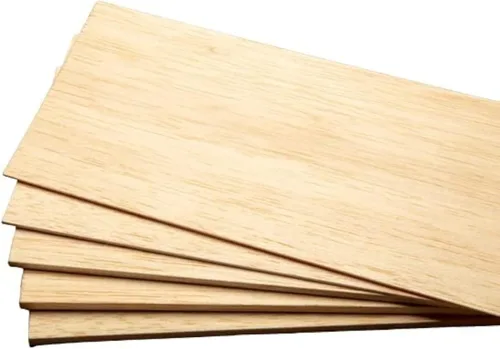 BINOS Hojas de madera de balsa (12 x 4 x 1/4 pulgadas, paquete de 5) tablón fino de madera de balsa de grado modelo, perfecto para modelar, Paquete