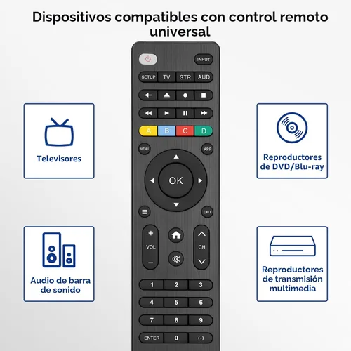 Miniatura 4 de Control remoto universal para TV compatible con Samsung/LG/Vizio/Hisense/Sony/Philips/Onn/Sharp/RCA/Element/Westinghouse/Sanyo/Emerson TV y más