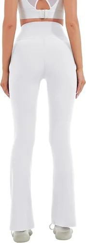 Miniatura 107 de HEGALY Pantalones de yoga acampanados para mujer, leggings cruzados, suaves, de cintura alta, pantalones casuales de entrenamiento con corte de bota