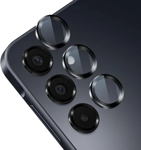 Miniatura 10 de TENOC Protector de lente de cámara para Samsung Galaxy A15, cubierta de pantalla de cámara de vidrio templado 9H, anillo individual de metal negro