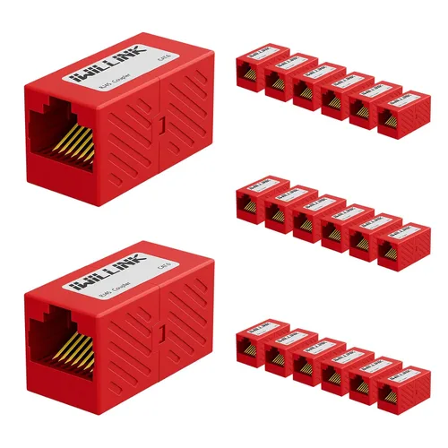 Miniatura 24 de iwillink Conector Ethernet RJ45, conector hembra a hembra RJ45 para cable Ethernet Cat7 Cat6 Cat5e Cat5, adaptador extensor, paquete de 5, negro