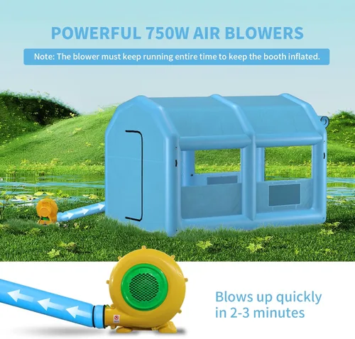 Miniatura 4 de XHYCPY Cabina de pulverización inflable de 13.5 x 8.5 x 8.5 pies, tienda de campaña inflable portátil con soplador de 750 W y sistema de filtro
