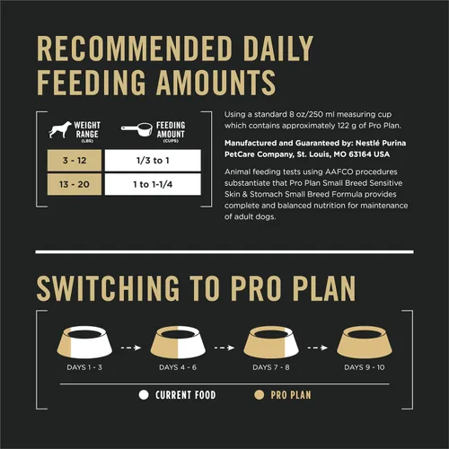 Miniatura 6 de Purina Pro Plan - Comida para perros de raza pequeña con piel y estómago sensibles, fórmula de salmón y arroz para adultos, bolsa de 4 libras