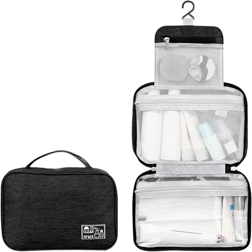 Miniatura 9 de Estuche de transporte de maquillaje para adolescentes, bolsa de aseo de viaje, bolsa de cosméticos de maquillaje, bolsa grande para colgar artículos