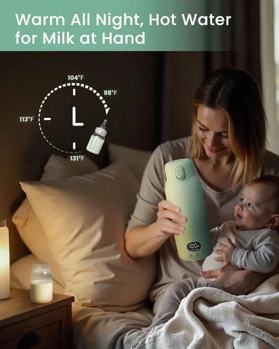 Miniatura 3 de Portable Bottle Warmer - Dual Heating Modes for Breast Milk & Water, 17 Ounces, Fast Heating, Long Lasting Battery, Ideal for Travel, Outdoor, Baby