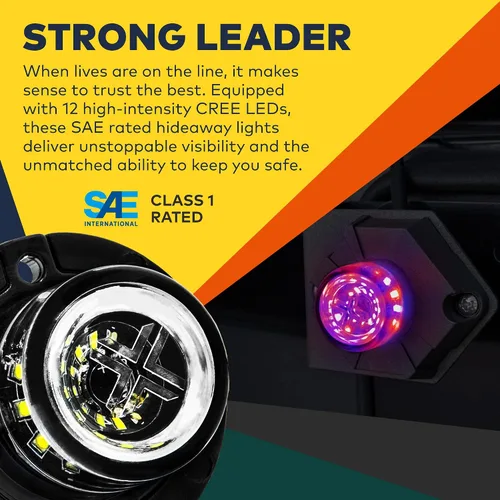 Miniatura 2 de Lamphus SnakeEye III Ámbar 12W LED Luz Estroboscópica Oculta [Montaje Cónico de Faro / Luz Trasera] [Clasificación SAE] Luz de Emergencia