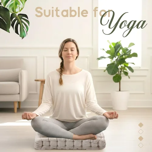 Miniatura 4 de Almohadas de suelo Jerify 22 x 22 Pulgadas redondas cuadradas grandes almohada de meditación para el suelo del aula para adultos meditación picnic